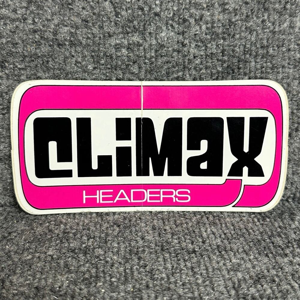 Vintage 1970s Climax Headers Hot Rod Racing automotive decal sticker drag racing